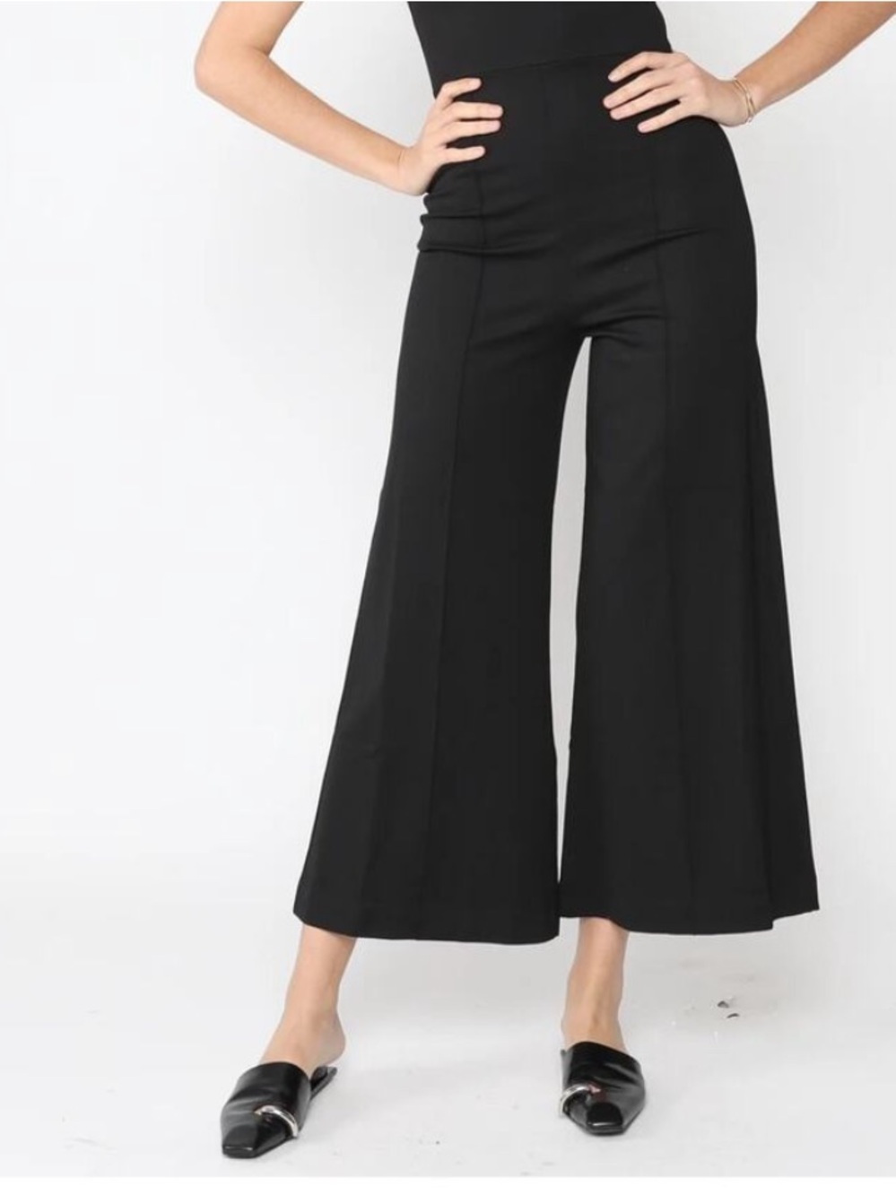 Ripley Radar Ponte Knit Cropped Black High Rise Pants Size 2 Small